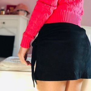 Suede mini skirt